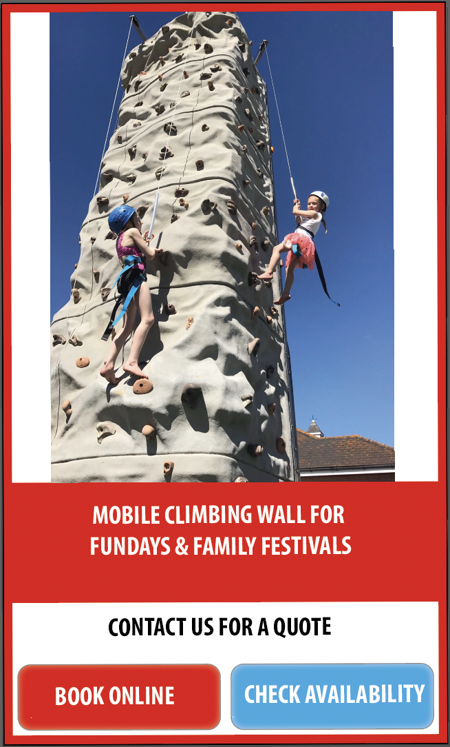 MOBILE CLIMBNG WALL FOR FUNDAYS AND EVENTS